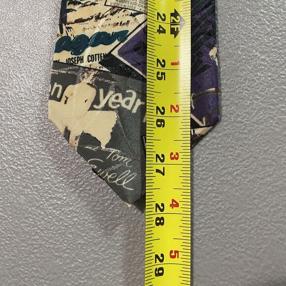 Vintage ENVOY Mens Tie Necktie Limited Edition Hollywood Black Purple 55.5" USA - Picture 5 of 12